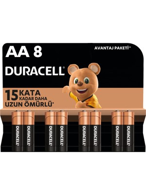 Duracell Alkalin Aa Kalem Pil 1,5V LR6/MN1500 8'li Paket (7'li Paket)