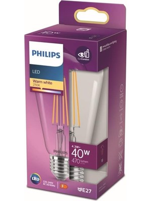 Valor Philips LED Classic 40W ST64 E27 Sıcak Beyaz Dim Edilmez Filament LED Ampul