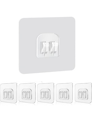 Valor Smartizi 5'li Çiftli Banyo Köşe Rafı Yedek Sticker (60X60MM) - Şeffaf Güçlü Yapışkanlı Raf Tutucu S