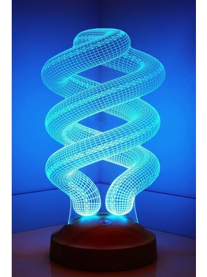 Valor 3 Boyutlu 3D Görünümlü Helezon LED Lamba