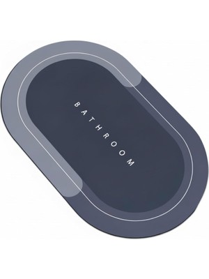 Valor Su Emici Banyo Paspası, Hızlı Kuruyan Kaymaz Kauçuk Tabanlı Oval Paspas, Banyo Mutfak ve Lavabo Önü