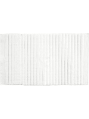 Valor Zone Denmark Inu Banyo Paspası, 80 x 50 Cm, Banyo Halısı, %100 Pamuk, Yıkanabilir, Beyaz
