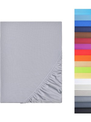 Valor Ezgi ORGANIK%100 Pamuk Lastikli Bebek Çarşafı Geniş Ölçü Aralığı Gri 60X120 Cm, Bebekcrsf