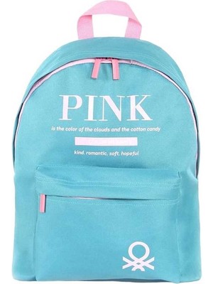 United Colors Of Benetton Okul Çantası 03809 Mavi Pembe Çift Bölmeli