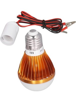 Valor Akü Pensli 4 Metre Kablolu 12 V Tasarruflu Seyyar LED Ampul 5W Lamba Anahtarlı Aydınlatma Beyaz Işı