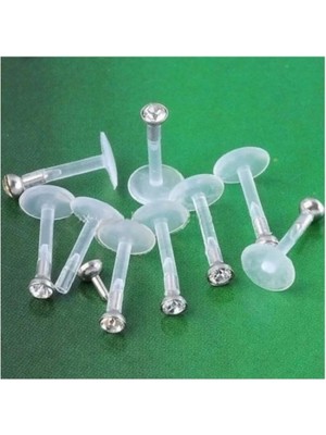 Valor Bioplast Şeffaf Tek Taş Piercing, Unisex