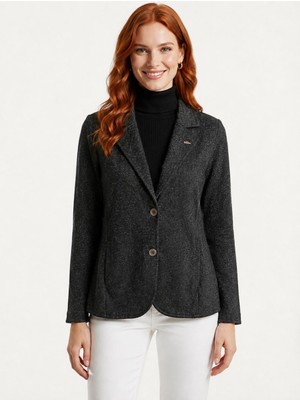 Neden Tekstil Kadın Antrasit Düğmeli Blazer Ceket