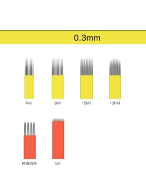 Valor Bmx 12F Kalıcı Makyaj Microblading Kıl Tekniği Pudra Gölge Iğne, 5 Adet