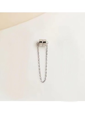 Valor Mıknatıslı Deliksiz Kıkırdak Küpe Fake Piercing, Gümüş, Unisex