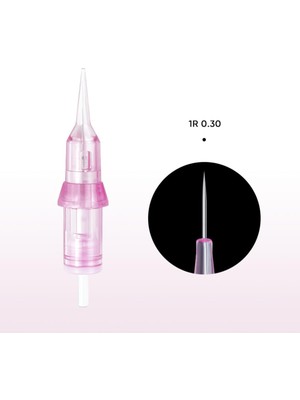 Valor Bi̇omaser 1r 0.30MM Pudralama Iğnesi, 20 Adet, Evrensel Dövme ve Kalıcı Makyaj Cihazlarına Uyumlu
