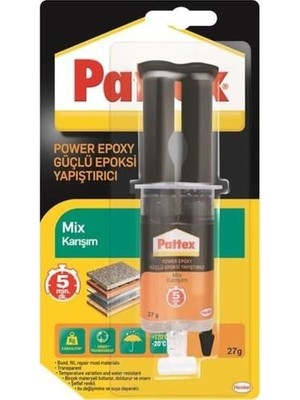 Solmazlar Online Pattex Power Epoxy Güçlü Yapıştırıcı Şeffaf 27 gr