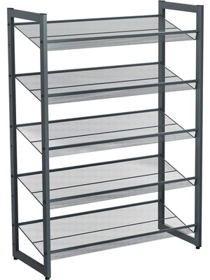 Valor Songmics 5 Katlı Ayakkabı Rafı, Genişleyen Metal Ayakkabı Rafı Ayarlanabilir Ayakkabı Rafı 15-20 Çi