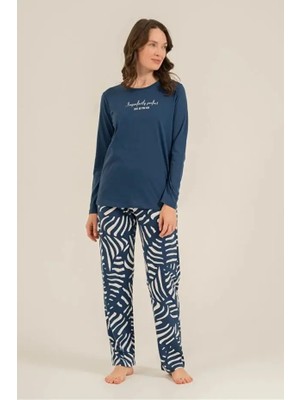 Arnetta Modal Pamuk Uzun Kol Kadın Pijama Takım 3764