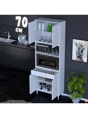 Eliusta Bengi 70 cm Organizer Fırın Dolabı - Kahve Makinası Mutfak Robotu Standı Çok Amaçlı 70X226X32 cm