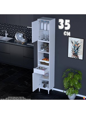 Eliusta Bengi 35 cm Organizer Mutfak Dolabı - Kahve Makinası Mutfak Robotu Standı Çok Amaçlı 35X226X32 cm