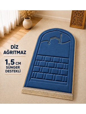 Bripurga Ortopedik Seccade Diz Ağrıtmaz 1.5 cm Sünger Destekli Kadife Namazlık