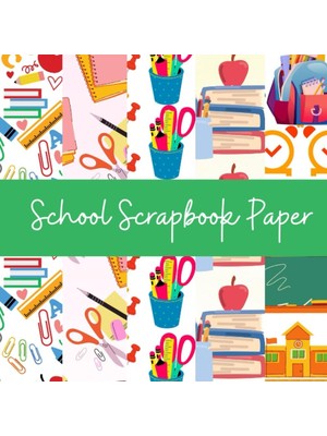 Mey İthalat Independently Published School Scrapbook Paper: 20 Sheets Double Sided, 8.5 x 8.5, Craft Paper Pad For Scrapbooking, Junk Journal & Dıy Projects, Pattern Paper