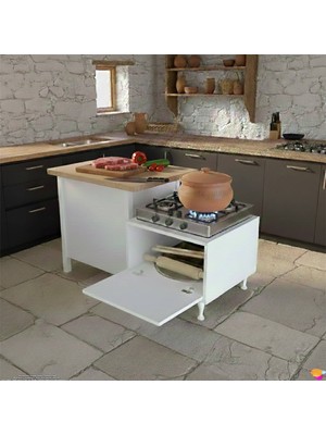 Eliusta Arya Çok Amaçlı Mutfak Kiler Dolabı Set Üstü Ocak Altı Modülü Ekmeklik 60X45X48 cm