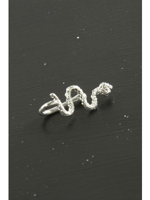 Zero Land Kmrsfres Yılan Tragus Piercing 1 Adet-Gümüş Rengi