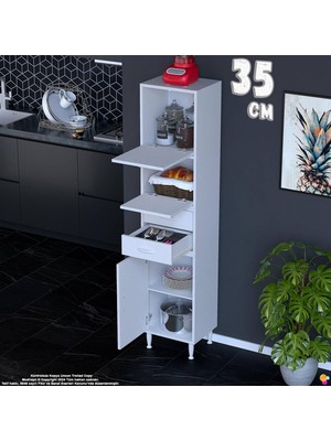 Eliusta Nexa 35 cm Kapalı Çok Amaçlı Mutfak, Bakliyat ve Kahve Köşesi Organizer Modülü 35X181X32 cm