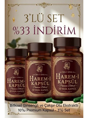 Harem - i Kapsül 3 x 10'lu Bitkisel / 240 gr Mesir Macunu Hediyesiyle