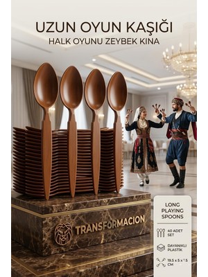 Mey İthalat Transformacion Uzun Oyun Kaşığı Halk Oyunu Kaşığı - Kına Kaşığı Uzun Saplı Zeybek Oyun Kaşığı 40 Adet, 721656