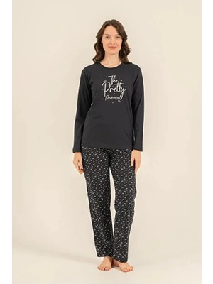 Arnetta %100 Pamuk Uzun Kol Kadın Pijama Takım 3731