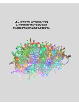 Semel Şeffaf Kablolu 50 Ampullü 5 Metre LED Işık Dekoratif Aydınlatma