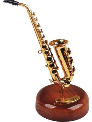 Hediyesahibi Kişiye Özel Müzik Kutusu Saksafon Kurmalı Müzik Kutusu Dekoratik Müzik Kutusu