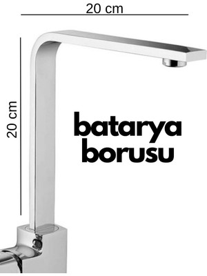 AyrStore Krom Mutfak Evye Batarya Için Köşeli Su Borusu Paslanmaz ve Eca Uyumlu 20X20