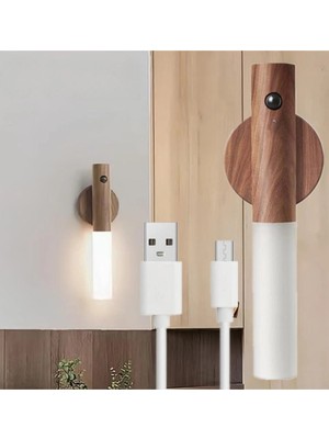 AyrStore Modern Sensörlü USB Şarjlı Mıknatıslı Duvar Aplik Masa Lambası Gün Işığı