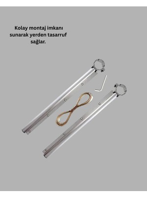 AyrStore 25X60 Balkon Askılığı Kare Demir Uyumlu Hava Dayanıklı Çamaşır Askısı