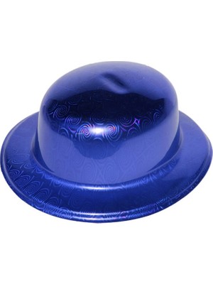 Gees Global Mavi Renk Hologramlı Plastik Yuvarlak Melon 27X24 cm
