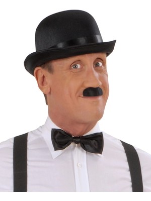 Gees Global Charlie Chaplin Stil Yetişkin Şapkası – Siyah Melon Parti Şapkası