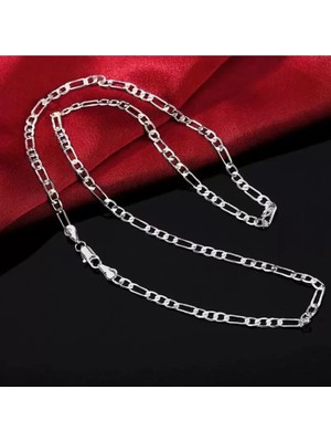 Solmazlar Online Kolye 925 Ayar Kadın Erkek Unisex Figaro Gümüş Kaplama Zincir