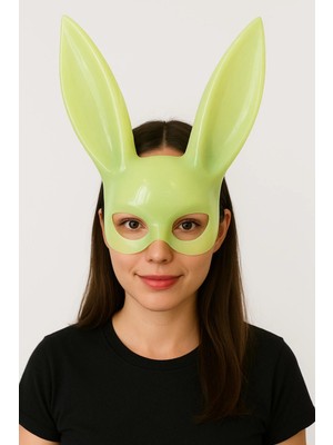Gees Global Karanlıkta Parlayan Fosforlu Tavşan Maskesi – Glow Bunny Masquerade Maske (32X22 Cm)