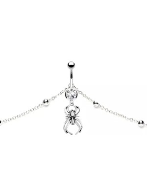 Valor Vücut Zincirli Örümcek Sallantılı Çelik Göbek Piercing, Görseldeki Renk