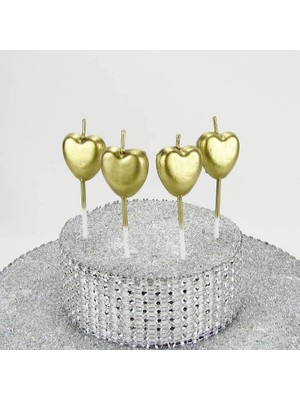 Valor Gold Renk Kalp Mumlar 4 Adet