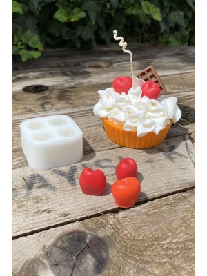 Valor Rufus Concept Kiraz Dörtlü Mum Kalıbı (Silikon) (2,5 x 2 x 1,8 Cm) (Küçük Süsleme Kalıbı) 1 Adet