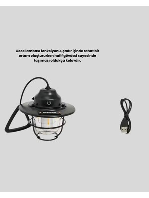 AyrStore Taşınabilir Retro Çam Konisi Kamp Lambası Gece Işığı Su Geçirmez