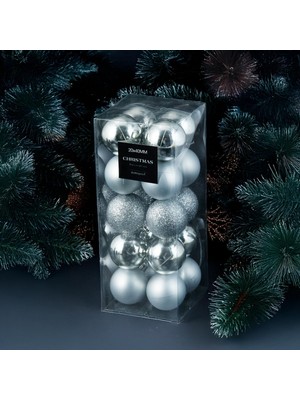 Valor Koopman New Year 20 Parça Yılbaşı Topu Platin 40 mm