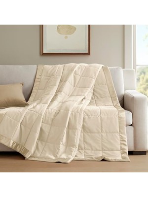 Park Windom Luxury Microfiber Down Alternative Blanket With 3m Moisture Management Ivory 108X90 King Size Quilted Premium Soft Cozy 3m Scotchgard Moisture Microfiber For Bed, Couch Or Sofa
