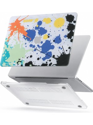 MacBook Pro 13 Renkli Desenli Kılıf A1706 A1989 A2159 A2251 A2289 A2338 M1 M2 Uyumlu Ince Hafif Sert Kapak Koruyucu Kılıf Karışık