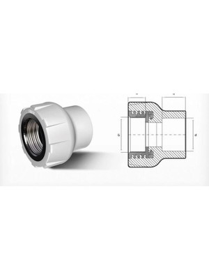 Kentex Mey Ithalat® Ege Yıldız Pprc 63X2 Dişi Adaptör Gri