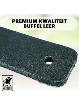 Pratikoutdoor Deri Havlu Askısı, Ikili Metal Kulplu Havlu Askısı - Siyah