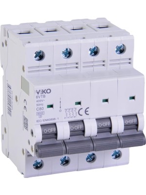 6VTB-4C80 Otomatik Sigorta 6ka C Tipi 4 Kutup 80A