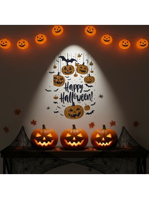 Halloween Temalı Balkabaklı Duvar Sticker Seti