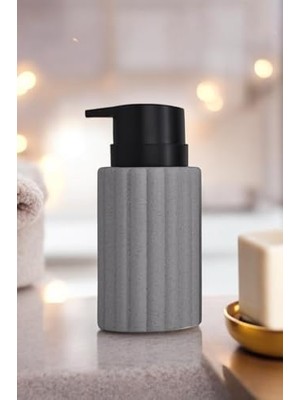 New Max Premium Serisi 300 ml Sıvı Sabunluk Pompalı Seramik Sıvı Sabunluk Dispencer Gri