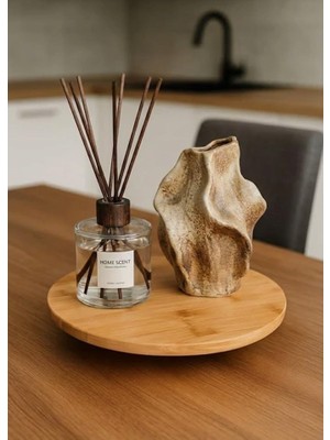 Smartizi Top Ayaklı Mini Bambu Sunumluk - 12 cm Yuvarlak Doğal Ahşap Stand - Kahve Yanı, Lokumluk, Mumluk ve Dekoratif Altlık