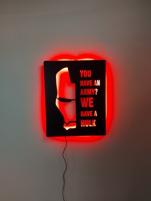 Iron Man Kare LED Tablo